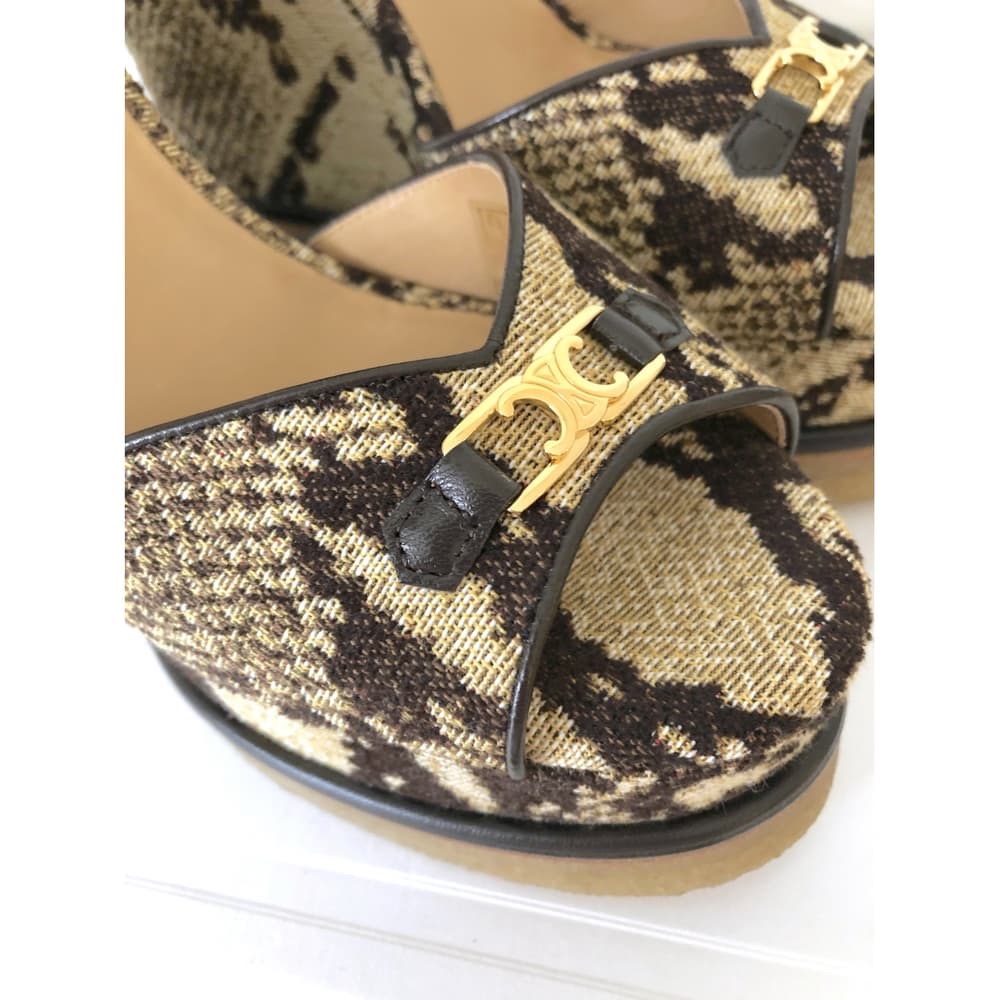 Celine Python Jacquard Wedges Size 40 - Picture 7 of 9